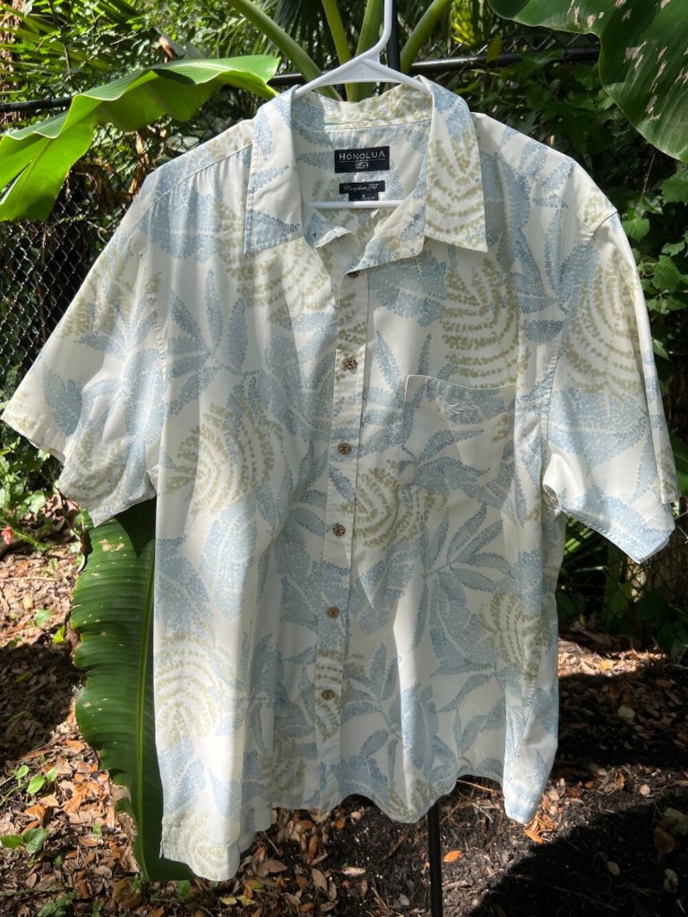 Honolua Surf Co XL Bamboo Blend Hawaiian Shirt Tropical Fern Print Aloha